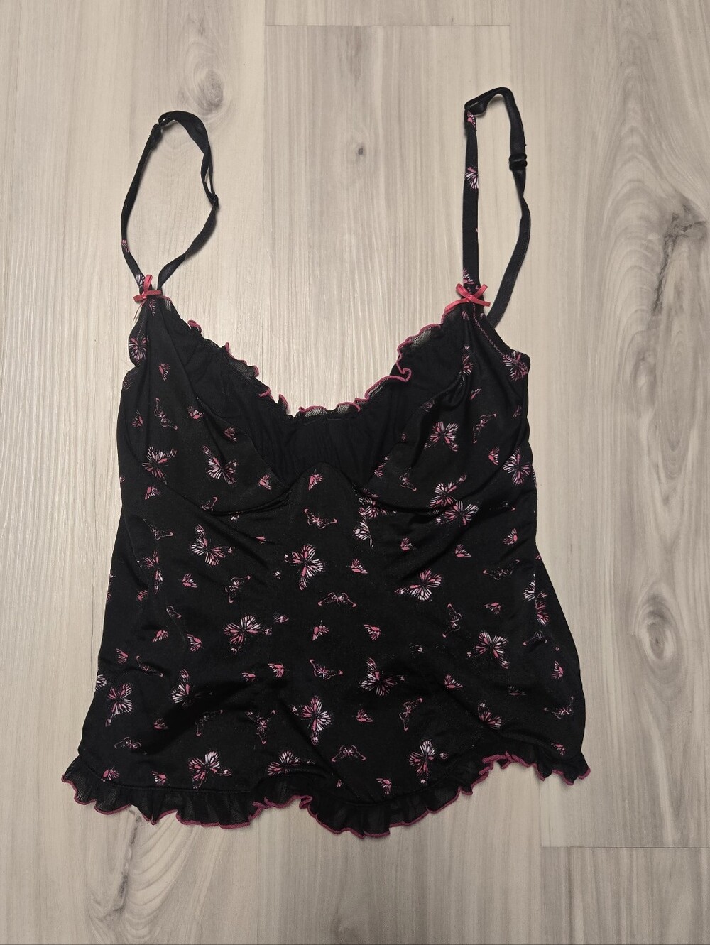 Vintage 2005 Victoria's Secret Sexy Little Things Butterfly Cami Corset M Y2K